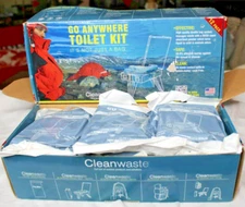 Cleanwaste GO Anywhere Toilet Waste Kits-12/Pack CASE NEW