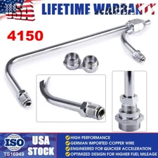 Dual Chrome Feed Fuel Line For Holley Carburetor 4150 Double Pumper 3/8 Hose SBC