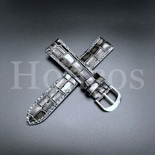 20 MM LEATHER WATCH BAND STRAP FITS FOR ROLEX DATEJUST SUB DAYTONA ROYAL GRAY