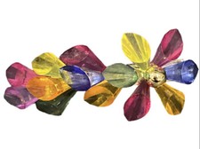 Vintage Lucite Hair Clip Barrette Handmade Multi Colored 3.4  