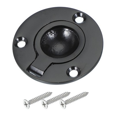 2'' Round Flush Pull Ring Handles Recessed Door Pull with Screw Black