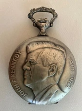 ARNEX  SWISS POCKET WATCH  honoring John F Kennedy with Lucite display