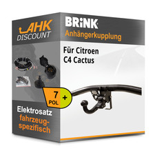 Für Citroen C4 Cactus 14-18 BRINK Anhängerkupplung abnehmbar + 7polig E-Satz AHK