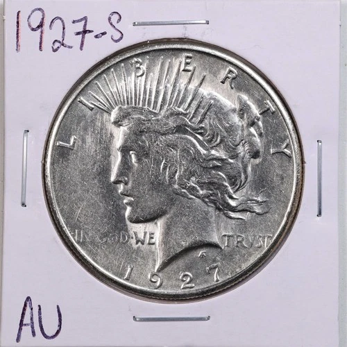 1927-S $1 Peace Silver Dollar in AU Condition #5967