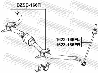 Für FEBEST BZSB-166F FRONT STABILIZER BAR BUSH KIT