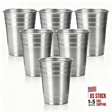 6 Pack 12oz/350ml Stainless Steel Cups for Kids and Adults, Shatterproof