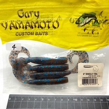 818321 Gary Yamamoto 6 Inch Jumbo Grubs 4 Pieces 131 Cinnamon Blue Flake Conditi