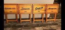 Snap On Tools TV Trays Set (4) -Years 1923 44 55 95 Wood Snack Tables SSX21P139