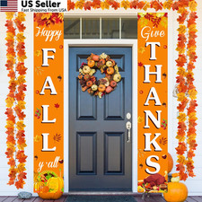 Fall Decorations for Home Happy  Give Thanks 71"H x 12"W, Thanksgiving
