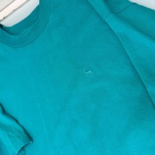 VTG Fruit Of The Loom Camel T Shirt Mens L Made In USA Single Stitch Turquoise