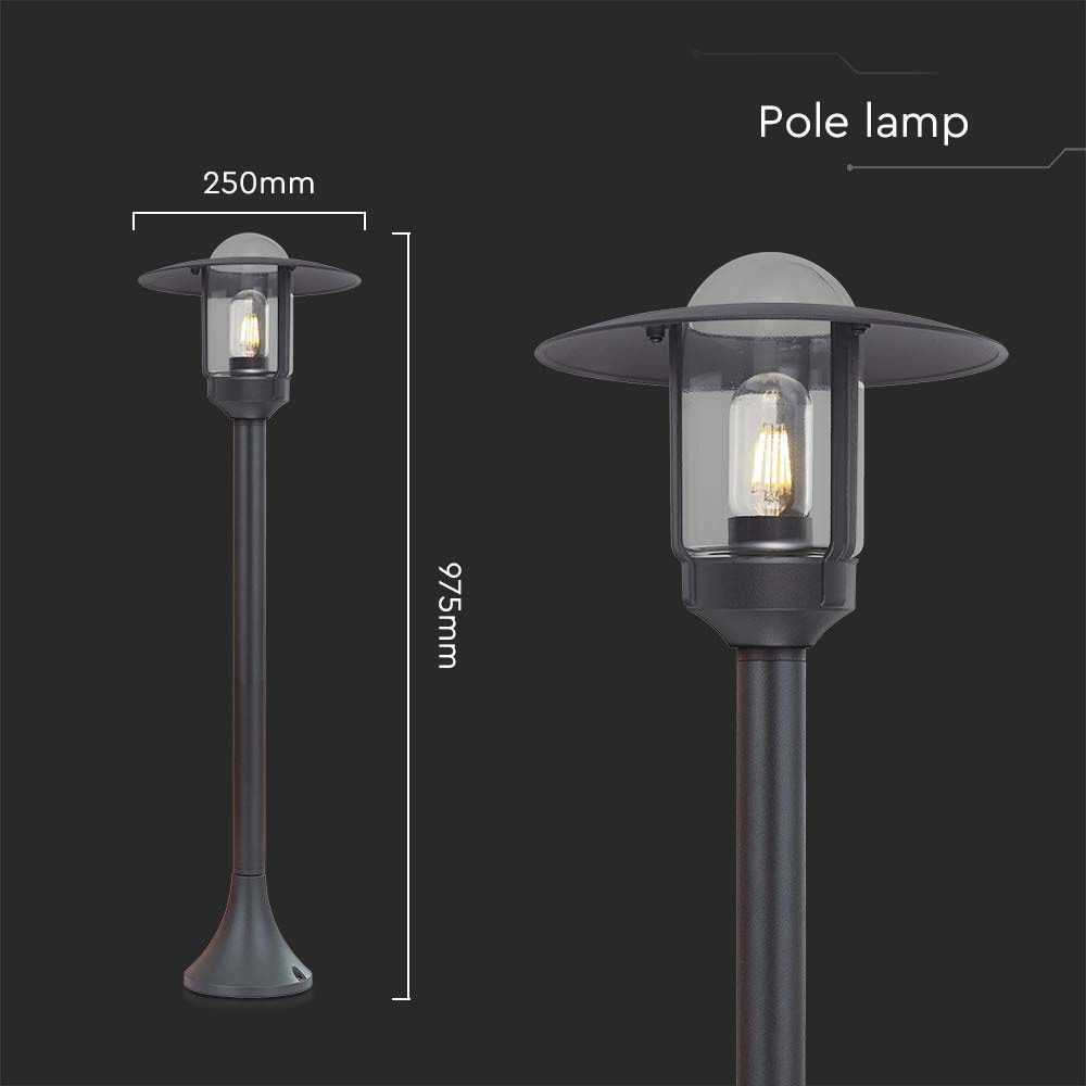 V-TAC Lampada Da Terra LED Esterno In Alluminio E Vetro IP44 Nero H 97,5 cm foto 6