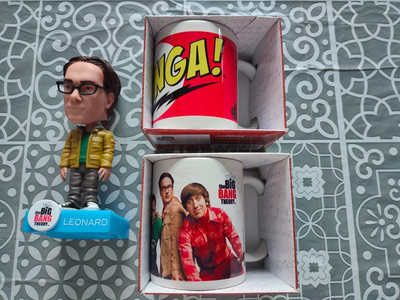 *NEU* The Big Bang Theory Bazinga! Tasse x2 + Leonard Funko Wackelkopf - gebraucht