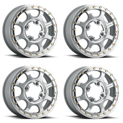 Set 4 15'' Vision 351 Flow UTV Beadlock As-Cast Machined Face Machined Ring/Lip 1