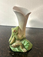 Vintage Andre by Sadek Ceramic Vase Frog Hold...