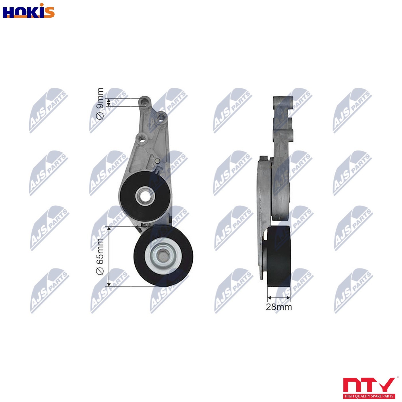NTY Tensioner Pulley V-Belt RNK-AU-026 For Audi Seat 76 mm x 28 mm - Image 7