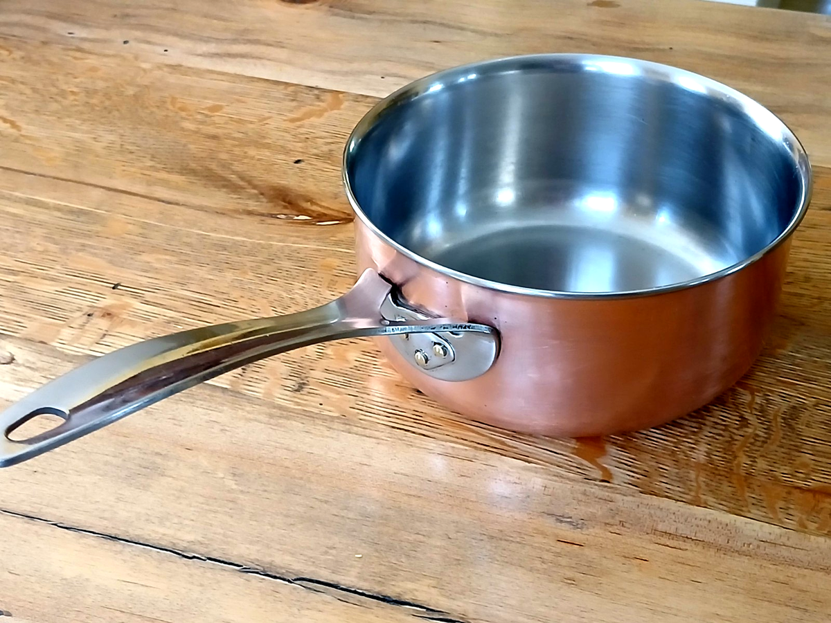 POT TYPE 4 - TERMIT STEEL 【USED】 Vtg 1QT Polaris Norway Copper Stainless lined Pot, Excellent