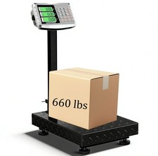 660lb Industrial Platform Scale Floor Weight Computing Postal Scale Digital L...