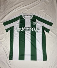 Camiseta de fútbol Jameson Irish Whiskey XL Lovers FC Samba verde blanco a rayas kit