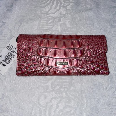 NWT BRAHMIN Veronica snap wallet french rose melbourne genuine leather $155