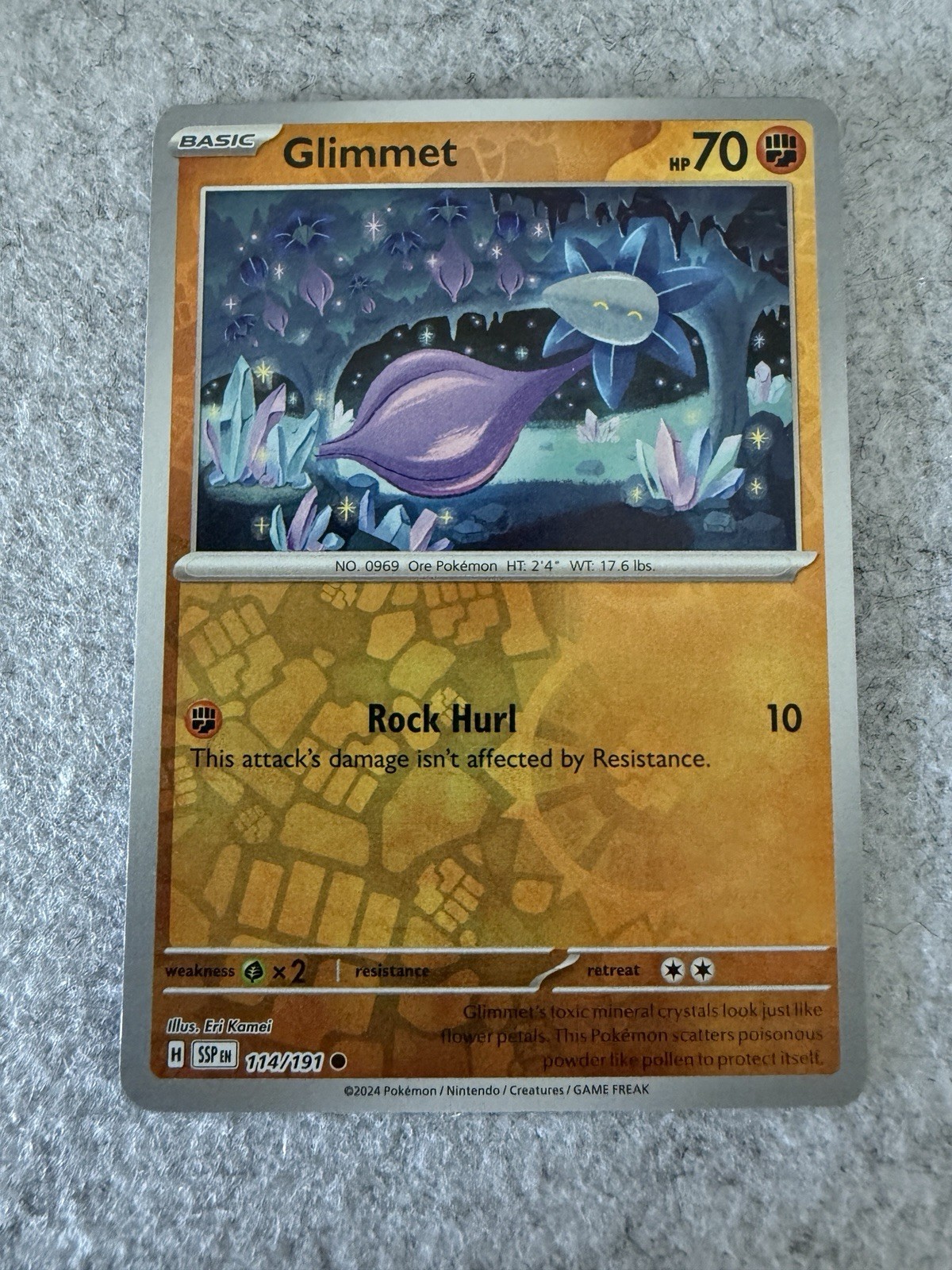 Pokemon Surging Sparks Glimmet Reverse Holo Common Card 114/191 NM
