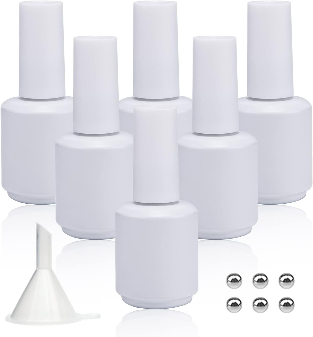 , Empty Nail Polish Bottles 15ml, Matte White
