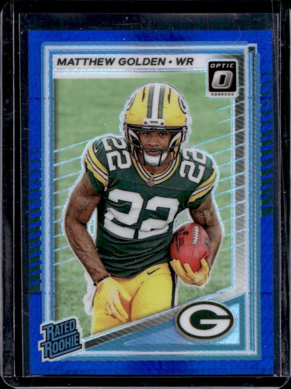 2025 Panini Donruss Optic Matthew Golden Rated Rookie Blue Hyper Prizm #205