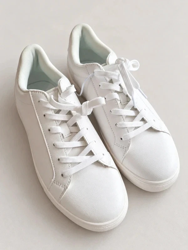 Anko Men's White Sneakers Size 8 AU UK 42 EU Casual Lace Up Shoes NEW Without Ta