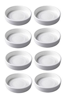 8pcs White Ceramic Seasoning Dishes Appetizer Plates3 Inches
