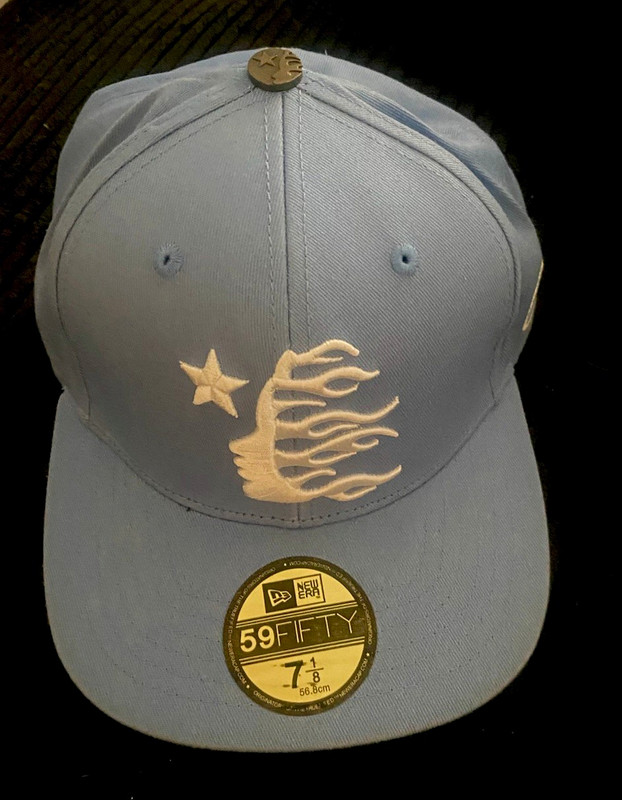 New Era Blue Men's Fitted Baseball Cap Hat Hellstar Size 7 1/8