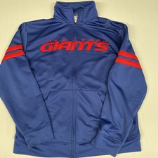 NFL Team Apparel Men's L New York Giants Polyester Jacket Zip Up Blue/Red