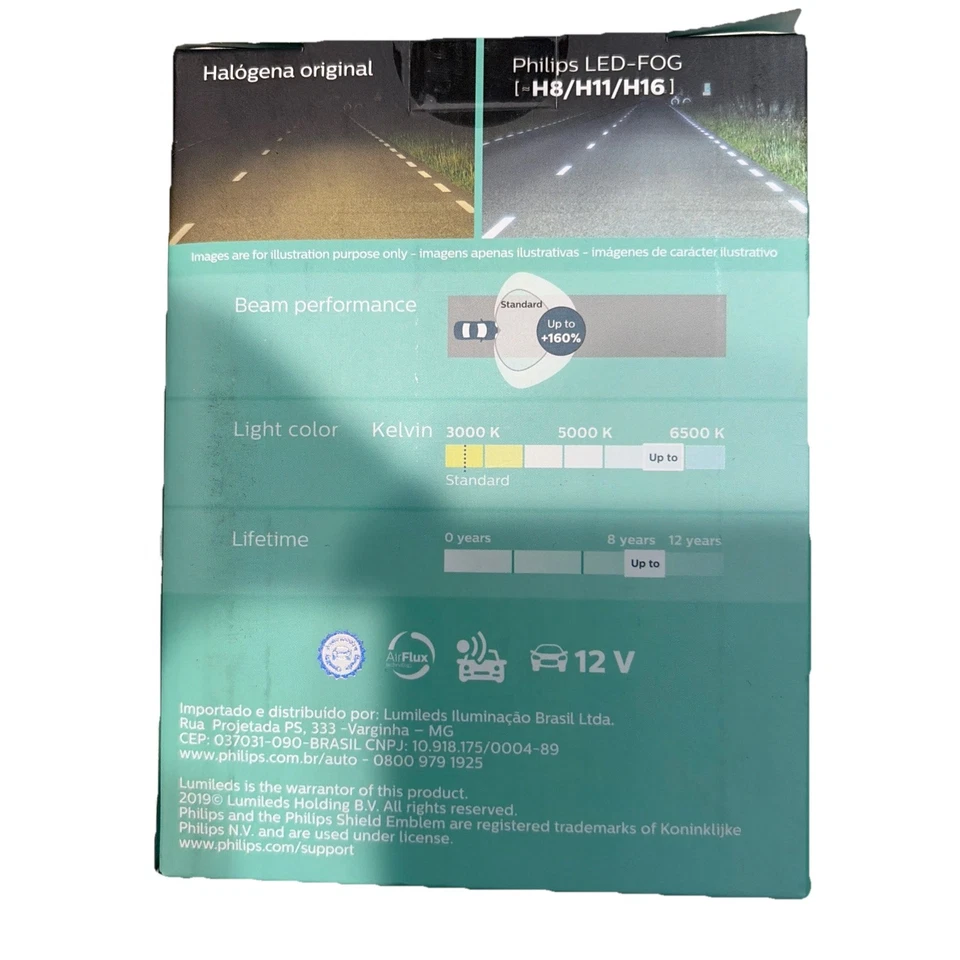 Philips Ultinon LED H8 H11 H16 12V 6200k Pure White LED Auto Fog Lamps  - Image 2 of 4