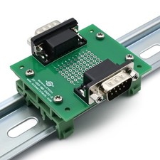 DB9 Male to Male Pass-Through Breakout DIN Rail Mount ST-DB9-MM-PASS-R-DIN