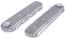 JEGS 501034 Polished Finned Aluminum Valve Covers for GM LS Engines