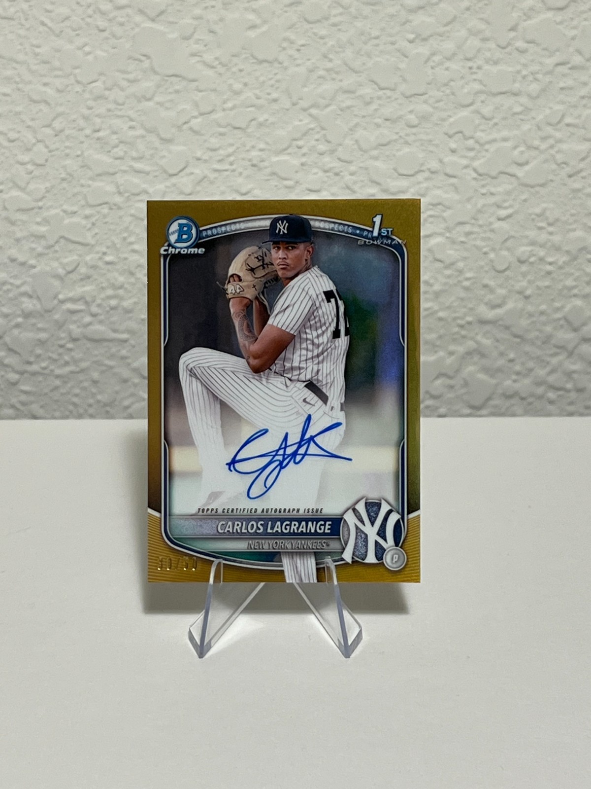 2025 Bowman Chrome Prospects Autograph Gold /50 #CPA-CL Carlos LaGrange
