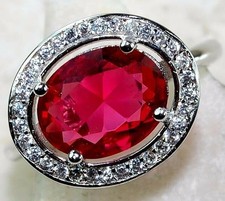 4CT Treated Ruby  Topaz 925 Solid Sterling Silver Ring Jewelry Sz 6 MK1-4