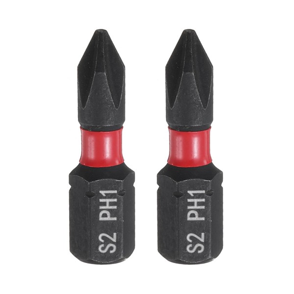 "2Stk PH1 Phillips Schraubendreher Bit 1/4\" Schaft 1\" LäNge Magnetische Kreuzkopf"-image