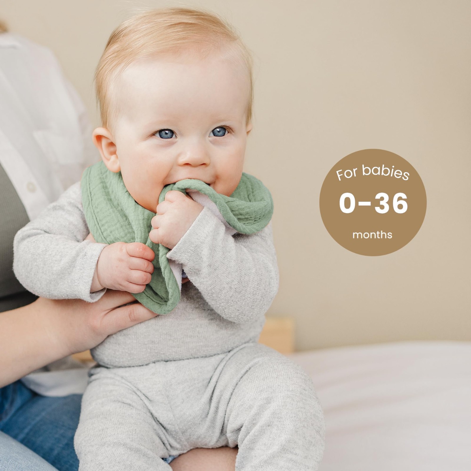 10-Pack Muslin Baby Bandana Drool Bibs, Soft Cotton Unisex for Boys & Girls