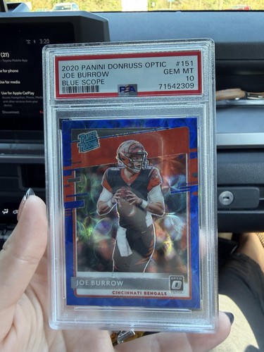 2020 Panini Donruss Optic Rated Rookies Joe Burrow #151 Blue Scope Prizm Psa 10