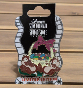 Disney's Soda Fountain Chip & Dale Easter LE 300 Glitter Pin 2010