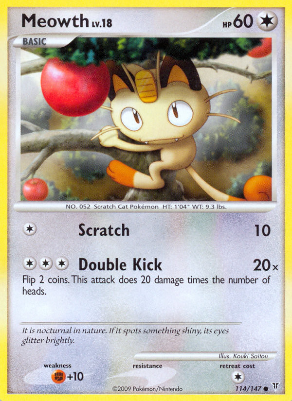 Meowth 114/147 Common Supreme Victors Pokemon Moderately Played
