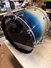 mapex saturn studioease 22 diameter x 18 deep bass drum, blue teal fade