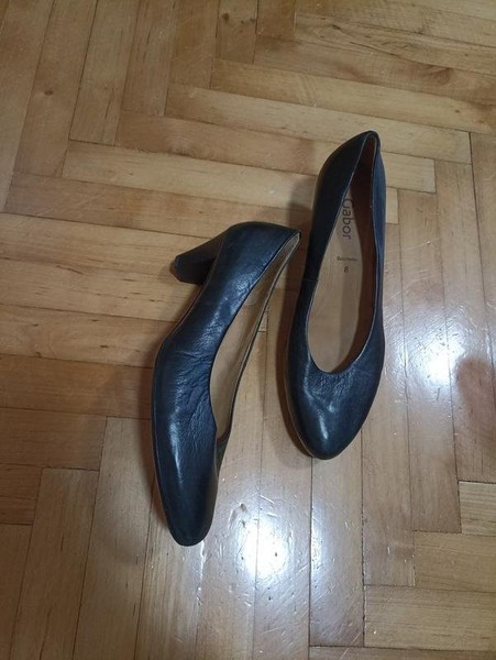 Women Gabor Heels Black Leather 42 #7UH8
