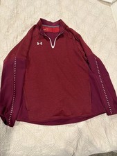 Under Burgundy 1/4  zip Long Sleeve with pockets