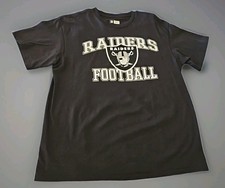 NFL TEAM APPAREL VINTAGE OAKLAND RAIDERS FOOTBALL MEN'S T-SHIRT SIZE L BLACK
