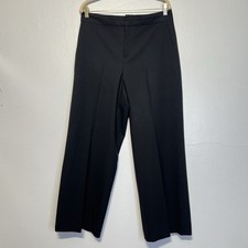 Everlane 100% Wool Blend High Rise Wide Leg Trousers Black Size 8 Office Siren