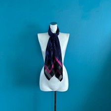 Women's Wear Valentino Valentino Garavani Silk Scarf Large Shiny Blue x Black Si