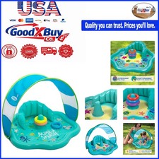 Infant Baby Pool Float with Canopy and Toys, 6-24 , Blue, 28"