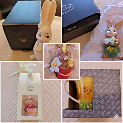 Goebel Ostern Konvolut 5 Teile Hasen Figuren Tasse Jahresornament 2018 Neu OVP