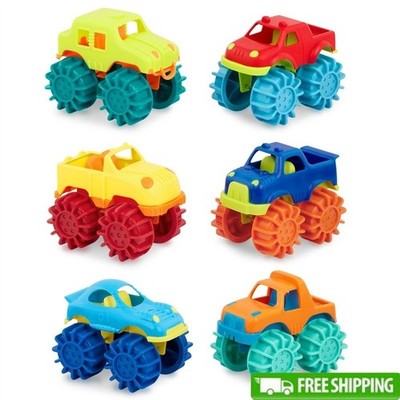Mini Monster Wheelies Toy Trucks Set 6 Cars Indoor Outdoor Play Ages 2 Up New