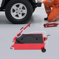 Oil Drain Pan 20 Gallon Oil Drain Tank Oil Change Pan with Manual Rotary Pump